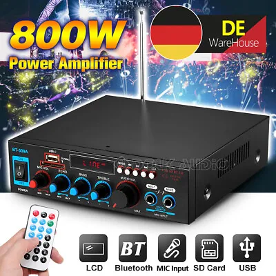 Kaufen 2.0 Kanal Bluetooth Verstärker Digital Amplifier Car Stereo Audio Amp USB Player • 33€