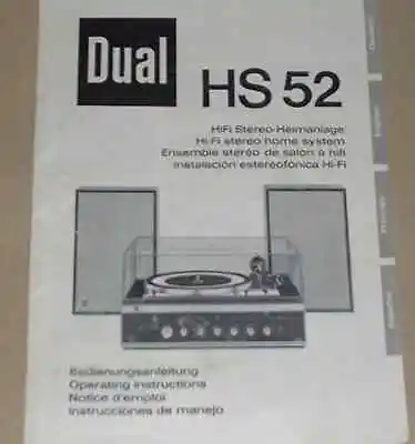 Kaufen Dual HS 52 Bedienungsanleitung HiFi Stereo Heimanlage !RAR! - INKLUSIVE VERSAND • 12.45€