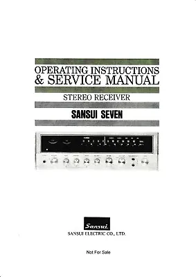 Kaufen Service Manual-Anleitung Mit Operating Instructions Für Sansui Seven  • 9€