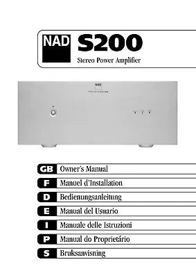 Kaufen Bedienungsanleitung-Owner's Manual Für NAD S200  • 12€