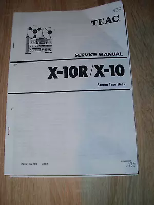Kaufen Reparatur Schaltbild, Service Manual Anleitung Für Teac X-10 Und X-10R • 9€