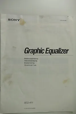 Kaufen SONY Graphic Equalizer SEQ-411 Gebrauchsanweisung To-5544 • 9.90€
