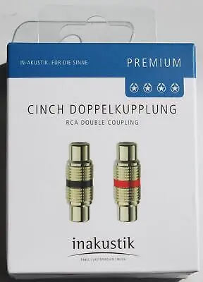 Kaufen Inakustik Premium RCA Doppelkupplung Kabelverlängerung Cinch RCA 2er Set • 15.90€