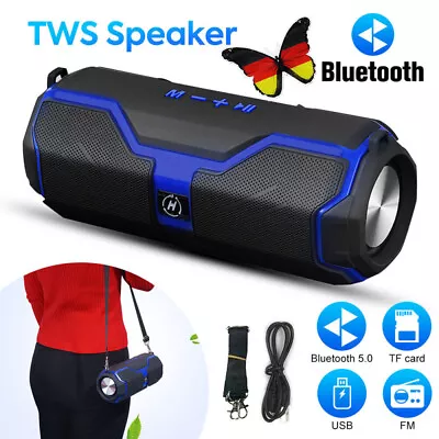 Kaufen Tragbarer Bluetooth Lautsprecher Stereo Subwoofer Musikbox Radio SD USB 20W • 17.98€