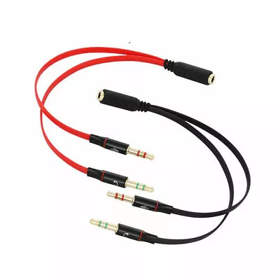 Kaufen Audio Splitter Kabel Schwarz Y Adapter Kopfhörer Headset 3,5 Mm Klinke Computer • 3.49€