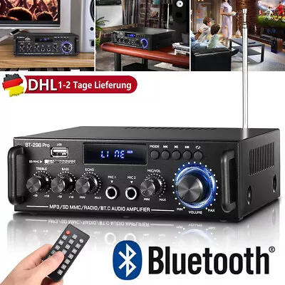 Kaufen 1200W Bluetooth Mini Verstärker HiFi Power Audio Stereo Bass AUX USB FM EU Plug • 33.99€