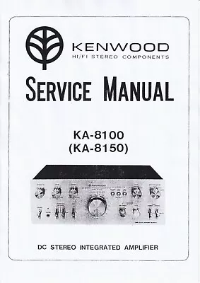 Kaufen Service Manual-Anleitung Für Kenwood KA-8100, KA-8150  • 11.50€