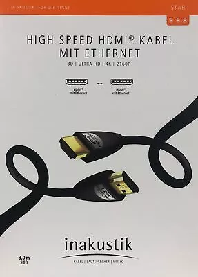 Kaufen Inakustik Star High Speed HDMI Kabel Mit Ethernet 3,0 M, UVP 19,79 € • 9.99€