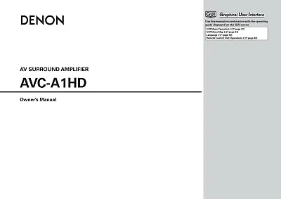 Kaufen Bedienungsanleitung-Operating Instructions Für Denon AVC-A1HD  • 14.50€