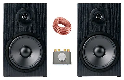 Kaufen Design Mini Stereo Anlage HiFi Lautsprecher Verstärker Set 80W Schwarz Bluetooth • 93.80€
