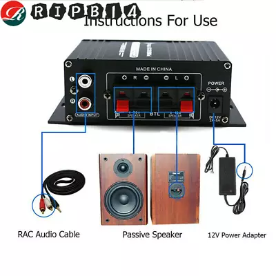 Kaufen Verstärker 400W Mini HiFi Audio Verstärkerempfänger Für Passive Lautsprecher PC • 16.88€