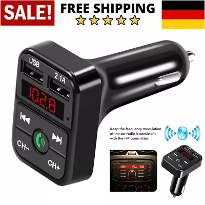 Kaufen  Bluetooth FM Transmitter Auto Radio Audio USB Ladegerät Adapter MP3 Player KFZ • 7.99€