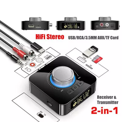 Kaufen Wiederaufladbarer Bluetooth 5.0-Empfänger-Sender 3,5-mm-AUX-zu-RCA-Audioadapter • 22.60€