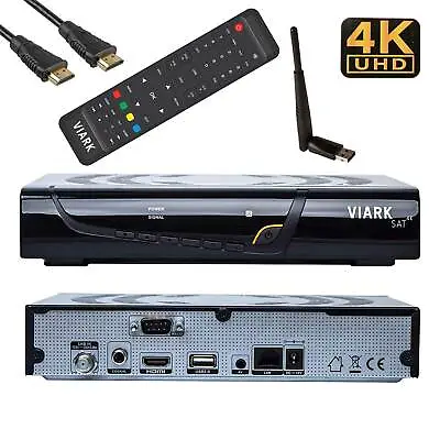 Kaufen VIARK Sat 4K UHD 2160p H.265 Receiver LAN WLan Multistream DVB-S2X USB Schwarz • 169€