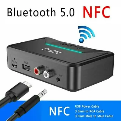 Kaufen NFC Bluetooth 5.0 Sender Empfänger Wireless USB Aux Audio Transmitter Adapter • 16.99€