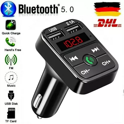 Kaufen Bluetooth FM Transmitter Auto Radio MP3 Player Dual USB Ladegerät Adapter KFZ DE • 7.99€