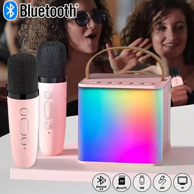 Kaufen Tragbare Karaoke Anlage Mit 2 Mikrofonen Bluetooth Mikrofon Mit Lautsprecher Set • 28.99€