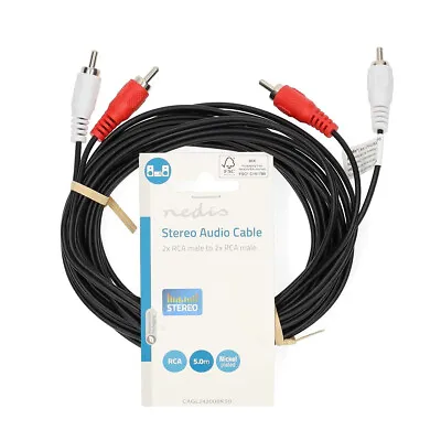 Kaufen Stereo Audio Kabel 2x Cinch Chinch RCA Stecker - 5 Meter HiFi Anlage Audiokabel • 12.34€