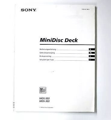 Kaufen Original SONY MDS-503 /MDS-303 MiniDisc Deck Owner's Manual /Bedienungsanleitung • 19€