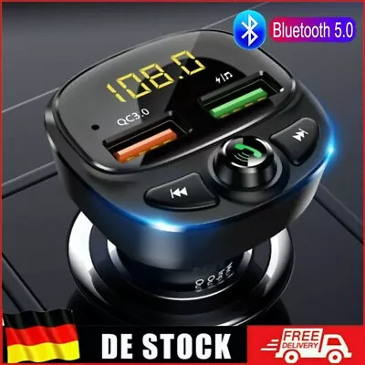Kaufen Auto Radio FM Transmitter Bluetooth 5.0 TF AUX Auto MP3 Player USB Ladegerät KFZ • 14.99€