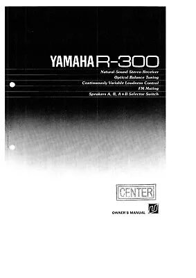 Kaufen Bedienungsanleitung-Operating Instructions Für Yamaha R-300  • 9.50€