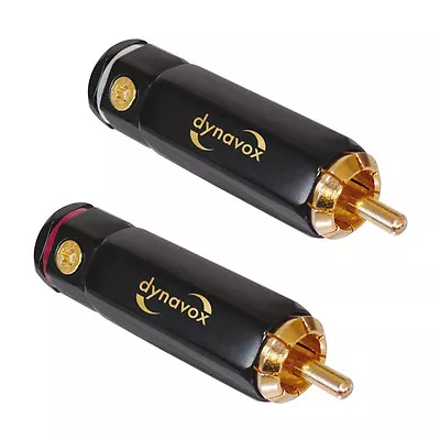 Kaufen Dynavox High-End Audio Cinch-Stecker Paar Metall Vergoldet Ø 8 Mm Schwarz 6231 • 6.69€