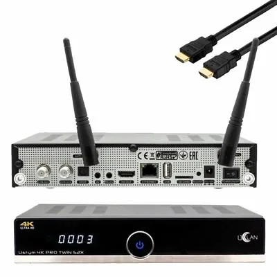 Kaufen UCLAN Ustym 4K PRO UHD Twin DVB-S2X Receiver 2160p H.265 HEVC E2 Linux Dual Wifi • 129€