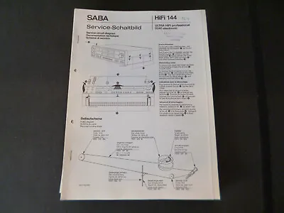 Kaufen Original Service Manual Schaltplan Saba Ultra Hifi Professional 9240 Electronic • 12.50€