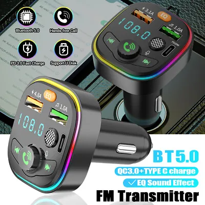 Kaufen FM Transmitter Bluetooth Auto Radio Audio USB Ladegerät Adapter MP3 Player KFZ • 9.07€