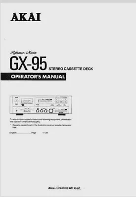 Kaufen Akai GX-95 - Stereo Kassettenspieler Bedienungsanleitung - BENUTZERHANDBUCH  • 10.82€