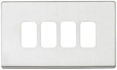 Kaufen MK - 4-Modul-Rasterplatte Mit Rahmen Aus Gebürstetem Edelstahl • 40.40€