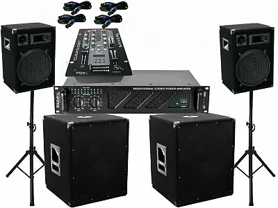 Kaufen B Ware Das PA Set DJ 2Wege 30 Cm Boxen Stativ 38cm Subwoofer Musiker 3200 W • 666€