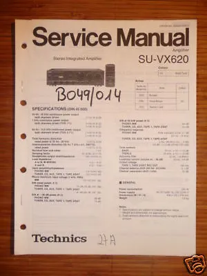 Kaufen Service Manual Technics SU-VX620  Amplifier,ORIGINAL • 11.90€