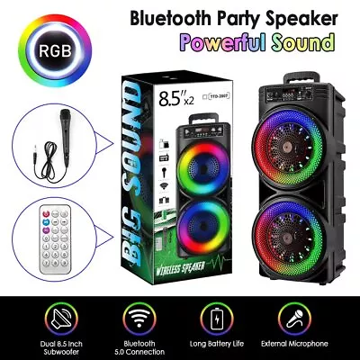 Kaufen 30W Bluetooth 5.0 Lautsprecher Musikbox Soundbox RGB Karaoke Party Subwoofer AUX • 49.49€