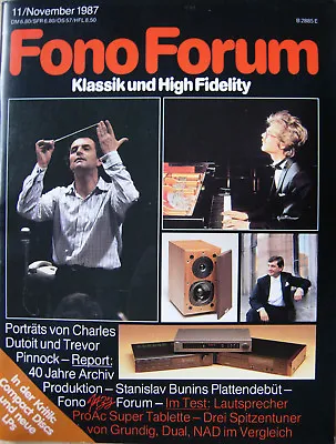 Kaufen Fono Forum 11/87 ProAC Super-Tablette, Philips CD 880, T. Pinnock, C. Dutoit • 9€