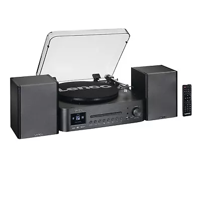 Kaufen Lenco MC-460 Stereoanlage Hifi-Set Radio FM DAB+ CD MP3 Plattenspieler Bluetooth • 303.10€