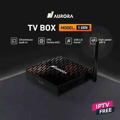 Kaufen Aurora TV Box 1 Gen Mit Kostenlosem IPTV HD Live Streaming Android 12.0 • 97.10€