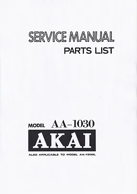 Kaufen Service Manual-Anleitung Für Akai AA-1030  • 12€