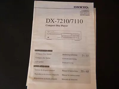 Kaufen Original Service Manual Schaltplan Onkyo  DX-7210/7110 • 12.50€