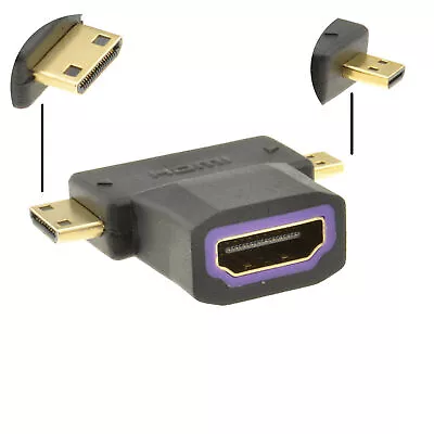 Kaufen Kenable HDMI Buchse HDMI Mikro Und HDMI Mini Stecker Mehrzweck Adapter [008714] • 4.25€