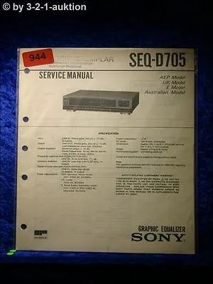 Kaufen Sony Service Manual SEQ D705 Graphic Equalizer  (#0944) • 14.95€