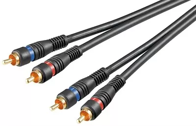 Kaufen Goobay® Cinch Kabel Audio Anschlusskabel 2 Stecker Stereo RCA HiFi 1,5 Meter • 7.19€