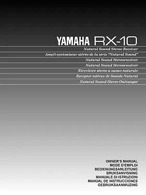 Kaufen Bedienungsanleitung-Operating Instructions Für Yamaha RX-10  • 11€
