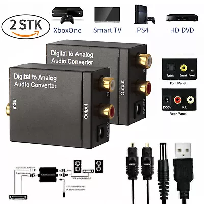 Kaufen 2 Pcs Digital Zu Analog Audio Konverter Wandler Optisch Toslink Koaxial Auf RCA • 12.99€