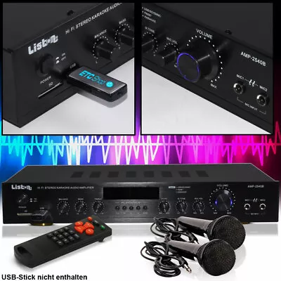 Kaufen 240 W Verstärker Party USB Receiver AUX Musik Anlage Bluetooth MP3 2x Mikrofon • 90.90€