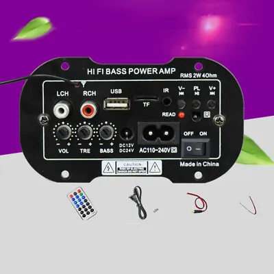 Kaufen 12V~220V 50W Auto Bluetooth HiFi Bass Audio Verstärker USB TF MP3 FM U Disk • 19.68€