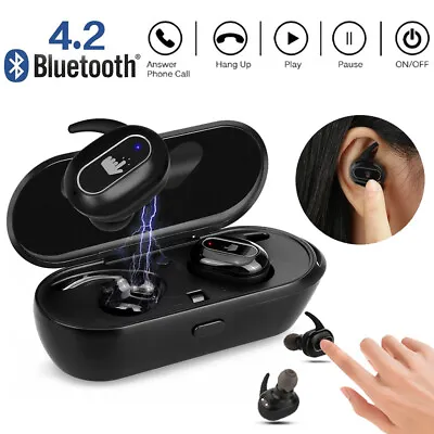 Kaufen Wireless Bluetooth 4.2 Kopfhörer In-Ear Sport Headset Ohrhörer Mit Ladebox DHL • 19.99€