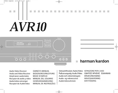 Kaufen Bedienungsanleitung-Operating Instructions Für Harman Kardon AVR 10  • 10€