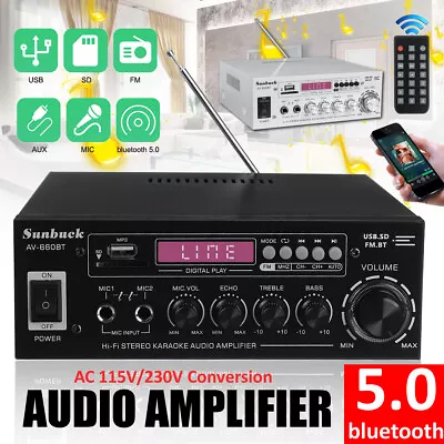 Kaufen 2000W HiFi Verstärker Bluetooth Vollverstärker Digital Audio Amplifier 2Kanal  • 35.88€