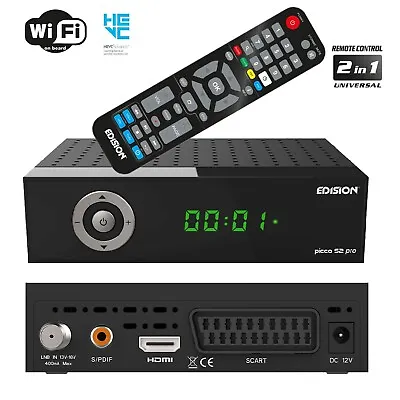 Kaufen Sat Receiver Full HD DVB-S2 EDISION Picco S2 Pro WLAN PVR SCART 1080p Unicable • 29.90€
